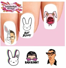 Waterslide Nail Decals Set of 20 - Bad Bunny Assorted