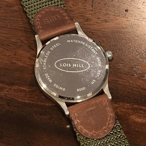 LOIS HILL Round Green Watch Leather Band RARE UNISEX - Picture 2 of 11