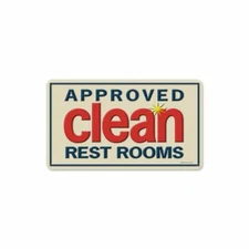 APPROVED CLEAN REST ROOMS 14" HEAVY DUTY USA MADE METAL GAS STATION ADV SIGN