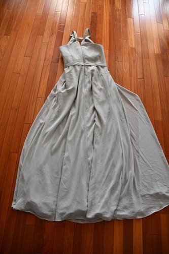 Azazie Bridesmaid Dress Size A6 Dusty Blue Formal Long Evening Dress S - Picture 4 of 6