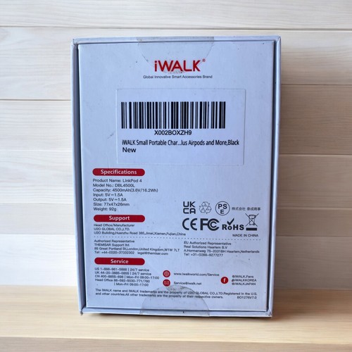 iWALK LinkPod4 4500mAh Portable iPhone Charger - Black, DBL4500L - Picture 2 of 3