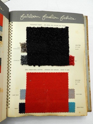1956, SEARS Fairloom Fashion Fabrics For Women Who Sew, SAMPLE BOOK, RARE!! - Picture 12 of 15