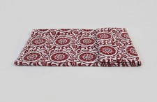 Indian Hand Block Red Floral Cotton Fabric Natural Dress Sewing Crafts 5 Yard