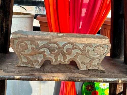 Ancient Wooden Craved Floral Beautiful Rare Floral Bracket Panel Shelf - Picture 3 of 19