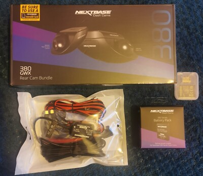 Nextbase 380 GWX Front and Rear Dash CAM neu unbenutzt versiegelt mit Hardwire Kit