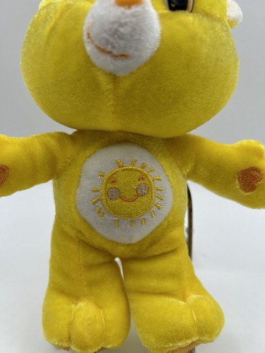 Funshine Care Bear Yellow Sun White Red Hat Nanco Plush 7" 2007 Sunshine - Picture 3 of 8