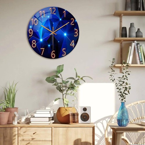 Blue Wall-Clocks for Living Room Decor - Kitchen Clocks Wall 12 Inch Blue5 - Picture 4 of 7