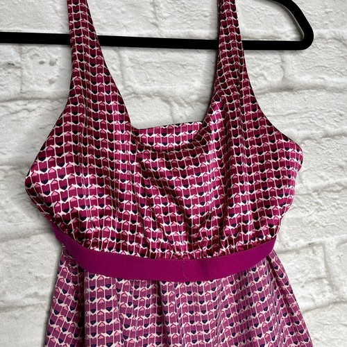 NEW YORK & COMPANY Satin Cami Tank Top Women’s S Pink Print Shelf Bra Adjustable - Picture 7 of 8