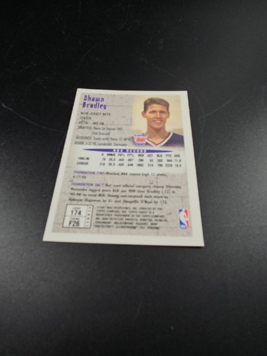 Tarjeta de baloncesto 1997 Topps Shawn Bradley #174 Foundations New Jersey Nets - Imagen 2 de 2
