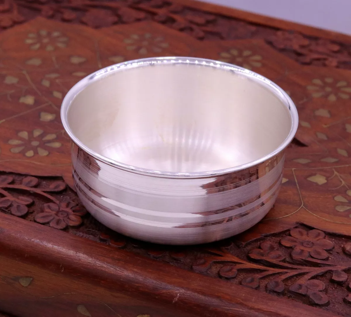 Handmade 999 fine silver baby bowl excellent silver utensils from