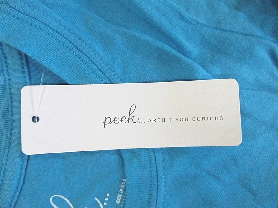 *** $34.00 Camiseta de Algodón Peek Niñas Grande 8 Azul con Ancla Blanca - NUEVA Foto 2 de 4