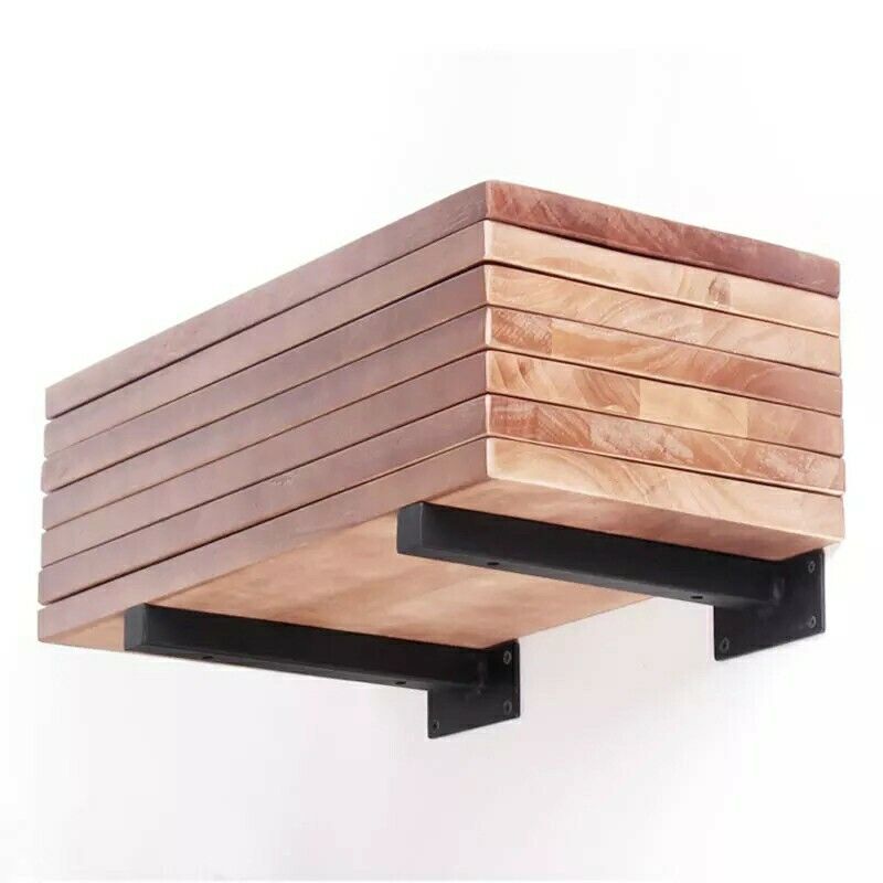 2 Soportes Baldas Estante Pared Metal 20 cm de largo color negro...