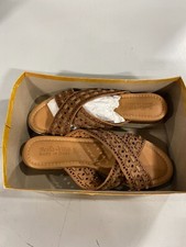 Bella Vita Womens EXA-ITALY Brown Leather Platform Sandals