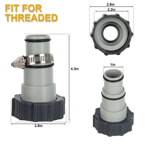 1 Pair Replacement Hose Adapter w/Collar for Intex Threaded Connection Pumps USA - 第 9/12 張圖片
