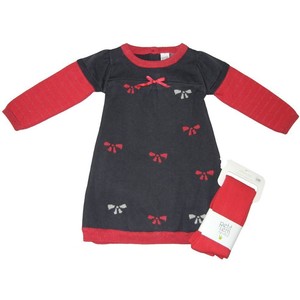 Petit-Lem-Baby-Girls-Red-Size-18-Months-Long-Sleeve-Sweater-Dress-amp-Tights-NWT