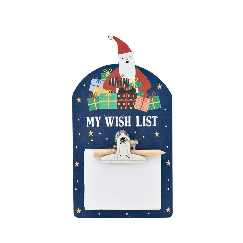 Widdop Childrens My Christmas Wish List Santa Clip Board With Paper & Pencil