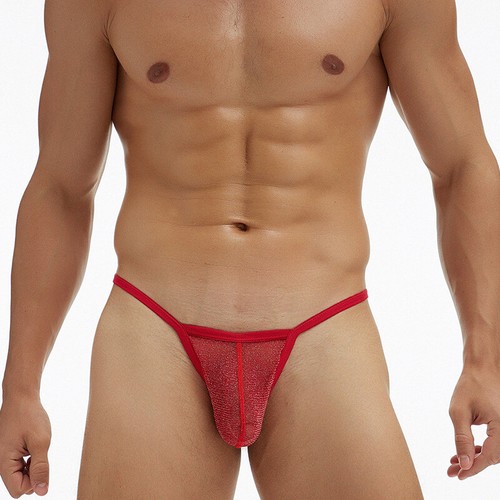 Mens Sexy Mesh See-through Pouch G-string Briefs Underwear T-back Thong V-string - Picture 19 of 21