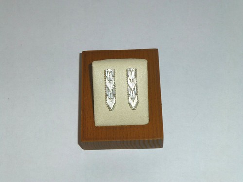 Vintage .925 Sterling Silver Layered Arrow Post Dangle Earrings - Picture 2 of 3