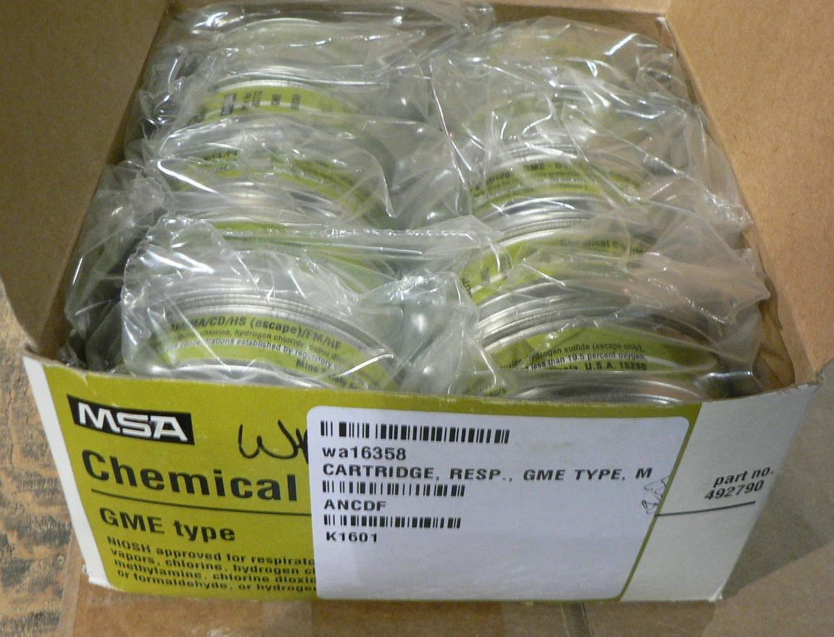 MSA CHEMICAL CARTRIDGE GME TYPE M WA16358 P/N 492790 BOX OF 10 | eBay