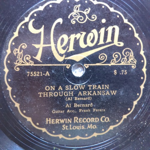 78 rpm Herwin 75521, Al Bernard, Vernon Dalhart, Slow Train Arkansas, Shoes V++ - Bild 1 von 3