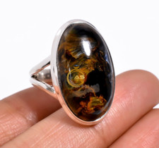Natural Pietersite Gemstone Ring 925 Sterling Silver Statement Ring Gift Jewelry