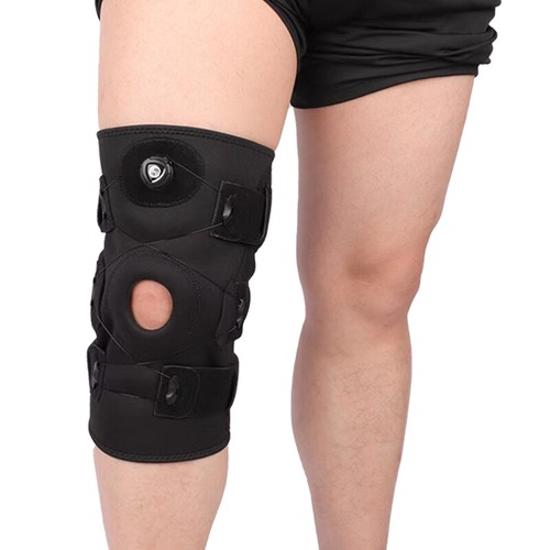 Hinged Knee Brace Joint Support Compression Sleeve Open Patella Stabilizer Wraps - Picture 20 of 27