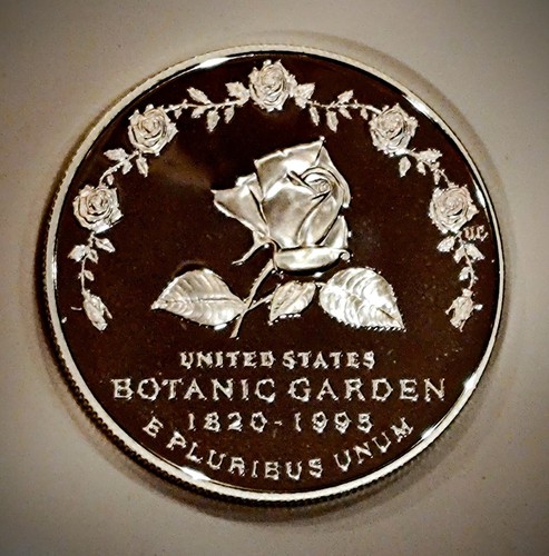 Una oz. Dólar de plata de colección bajo 1997 jardín botánico de Estados Unidos prueba - certificado de autenticidad incluido - Imagen 3 de 9