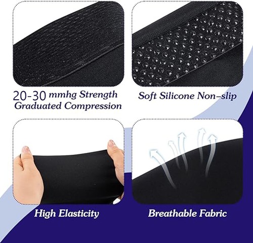 Anti-slip Thigh High Wrap Toe 20-30mmHg Medical Socks Compression Stocking US - Picture 11 of 15