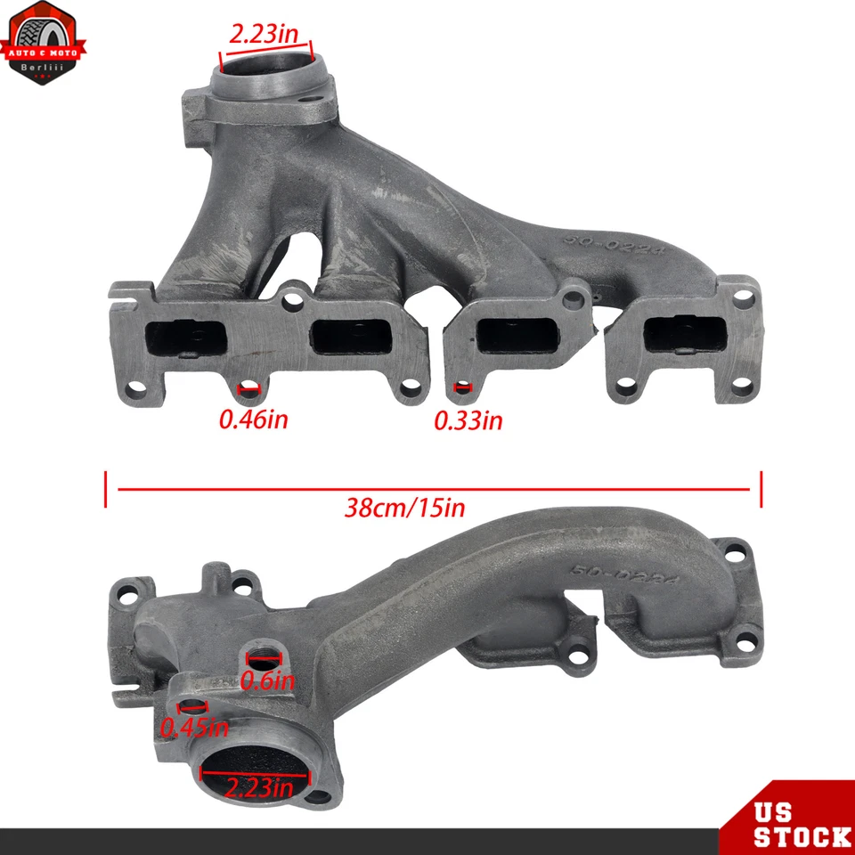 Colector de escape de 2,4 L con kit de junta para Jeep KJ Liberty 2002-2005 TJ Wrangler L4 Foto 3 de 4