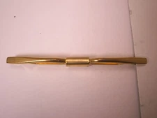 2" Flattened Ends, Gold Tone Vintage Collar Bar L115