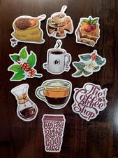 STICKERS x 10 COFFEE Large Vinyl Shop Stickers CO3