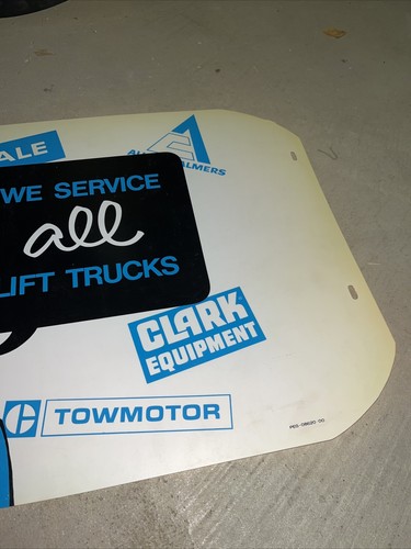 Vintage “We Service All Lift Trucks” Display Sign - Clark, Cat, White, AC, Yale - Picture 4 of 12