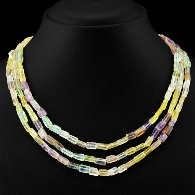 302.00 CTS NATURAL 3 STRAND MULTICOLOR FLOURITE BEADS NECKLACE - LOWEST PRICE SV10813 302.00 CTS NATURAL 3 STRAND MULTICOLOR FLOURITE BEADS NECKLACE - LOWEST PRICE SV10813