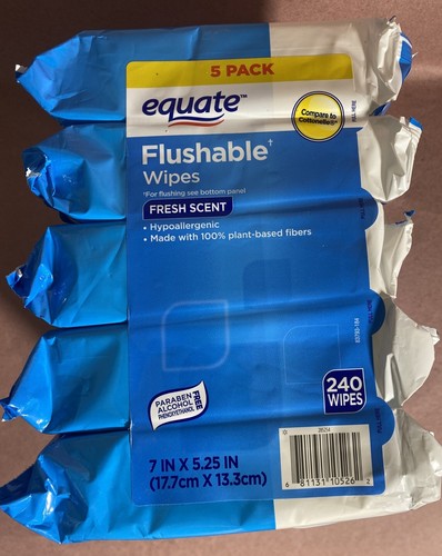 Fresh Scent Flushable Wipes, 10 Resealable Packs of 48 Wipes (480 Total Wipes) - Picture 3 of 4