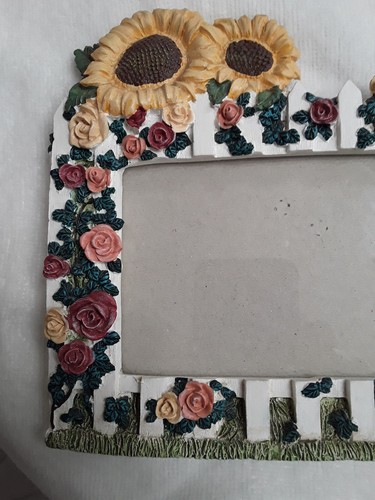 Rahmen / bemalte Sonnenblumen, Rosenborte / Neuheit, dekorativ / 7"x 7" - Bild 8 von 9