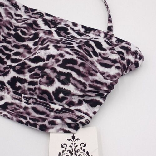 BECCA Bikini Set Womens Medium Leopard Print Bandeau High Waist Bikini 2-Piece - Picture 3 of 14