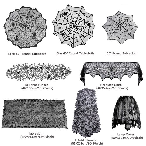 Halloween Table Runner Spider Web Lace Festival Table Cover Decoration for Party - Picture 2 of 18