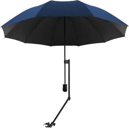 XLINGZA UPF 50+ Strandschirm mit verstellbarer Universalklemme, tragbarer Golf...