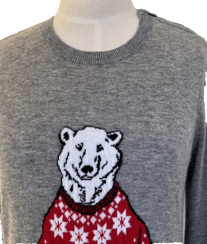 Talbots Women’s MP Polar Bear Sweater Long Sleeves Lambswool Blend - Bild 3 von 9