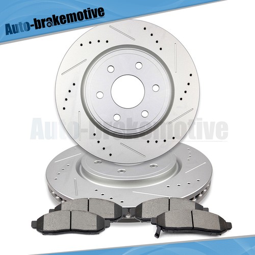 296MM FRONT DRILLED ROTORS BRAKE PADS FOR NISSAN XTERRA FRONTIER SUZUKI EQUATOR - Picture 5 of 12