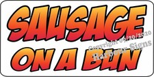 Sausage on a bun DECAL (CHOOSE SIZE) Concession Food Truck Vinyl Signs Sticker 