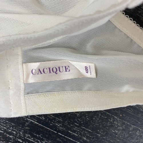 Cacique White Sheer Unlined Underwire Bra 42DD - Picture 4 of 4