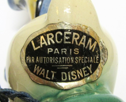 Lampada ceramica figurativa Disney anni '40 "Paperino arrabbiato' DONALD DUCK. Larceram Paris FR - Foto 2 di 11