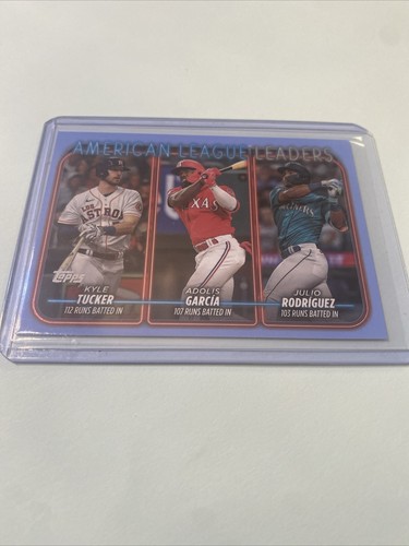2024 Topps 29/50 Fathers Day Blue AMERICAN LEAGUE RBI LEADERS Julio Adolis Kyle