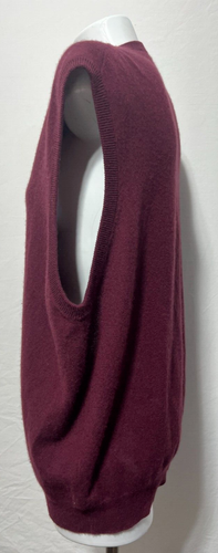 Club Room Men's XL Fine Cashmere Vest Burgundy Maroon V-Neck - Picture 3 of 5