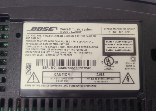 Bose Wave Music System AWRCC1 w/ Power Cable Only Tested For Power NO REMOTE - Picture 11 of 11