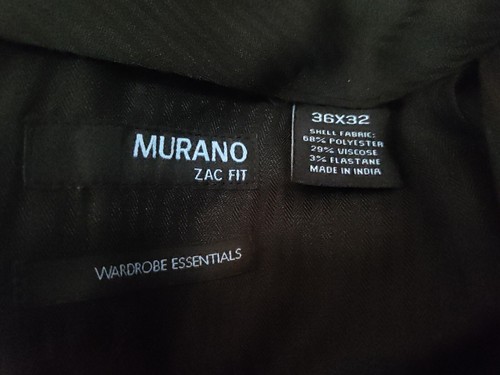 Murano Zac Fit black polyester viscose spandex flat front dress pant 36x32 NWOT - Picture 9 of 10
