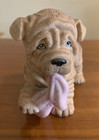 Hj&G Puppy Pals Shar Pei Puppy Figurine Holding Pink Blanket In Mouth 8917