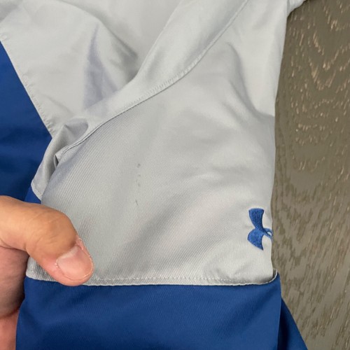 Under Armour Jacket Boys Large Blue Gray Storm Hoodie Pullover 1/4 Zip Outdoor - Picture 2 of 14