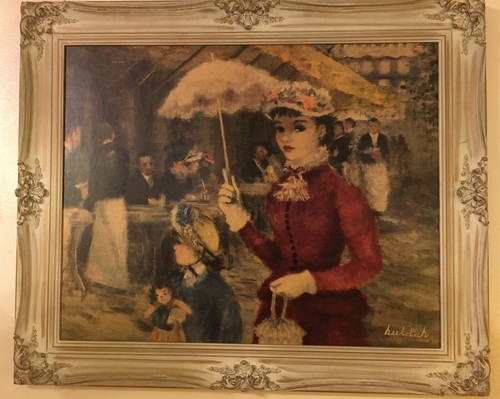 ✨HUGE SALE✨50’s Impressionist Cherry Jeffe Huldah Framed Prints ‘Strolling’ - Picture 2 of 12